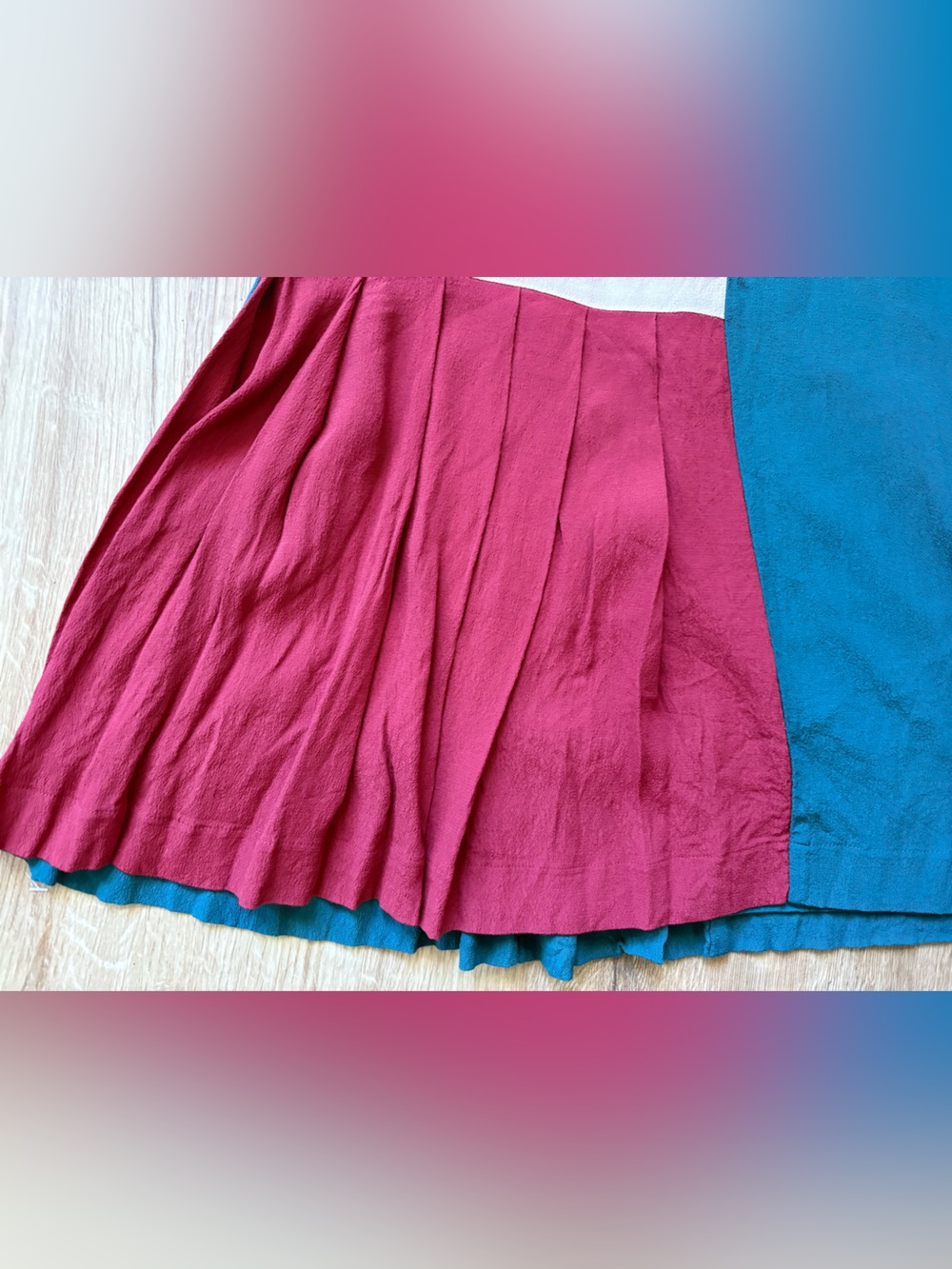 HD in Paris Anthropologie Jules Colorblock retro boho summer dress - Picture 3 of 7